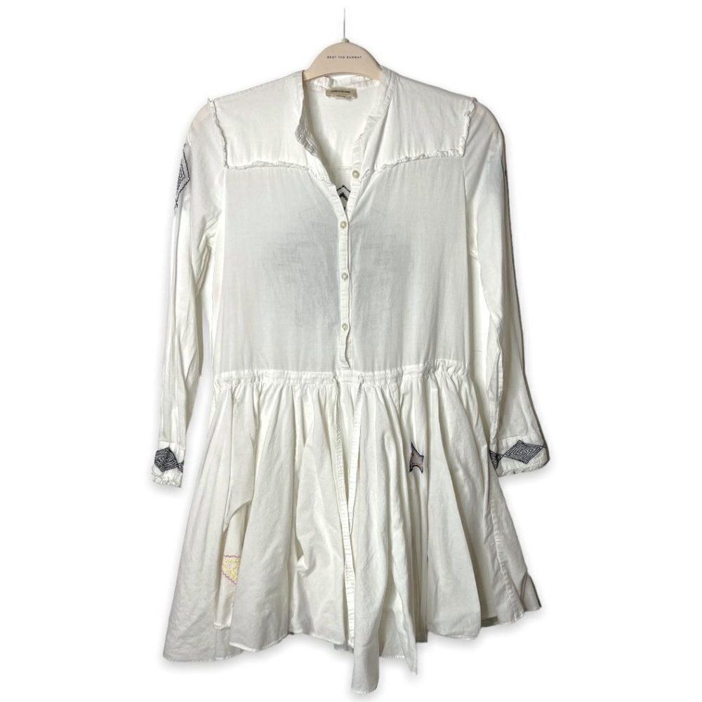 Zadig & Voltaire White Ranil Embroidered Cotton Mini Dress Size S - Picture 4 of 8